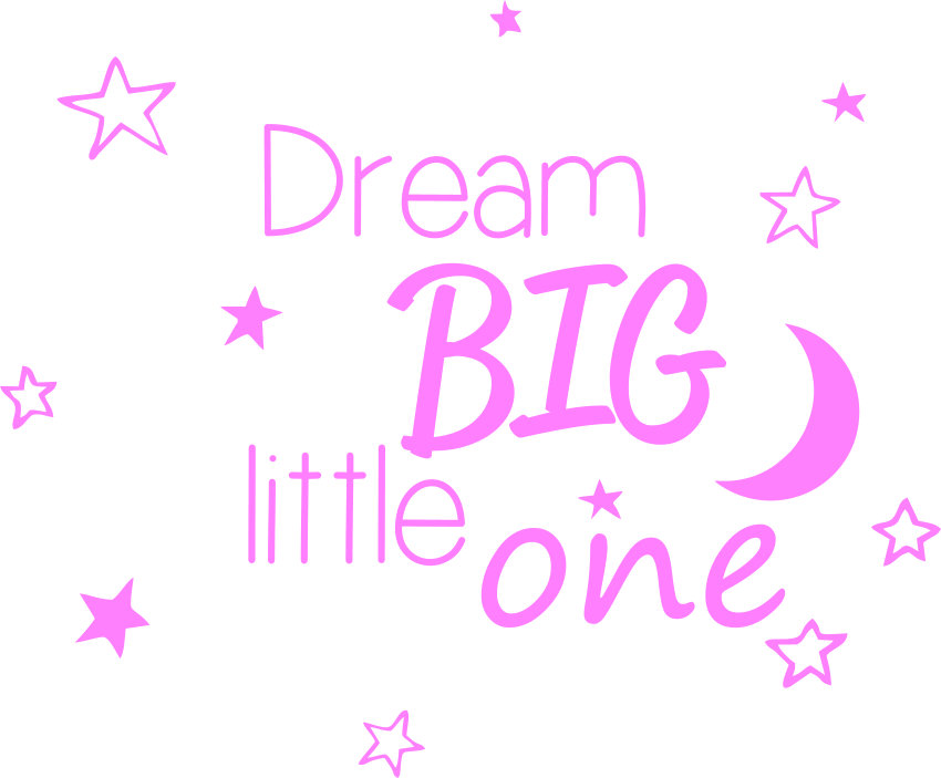 DREAM BIG LITTLE ONE Wall Sticker Art, Childrens, Bedroom, Quote