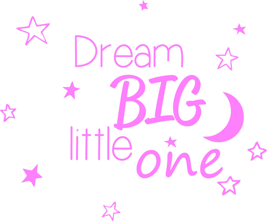 DREAM BIG LITTLE ONE Wall Sticker Art, Childrens, Bedroom, Quote ...