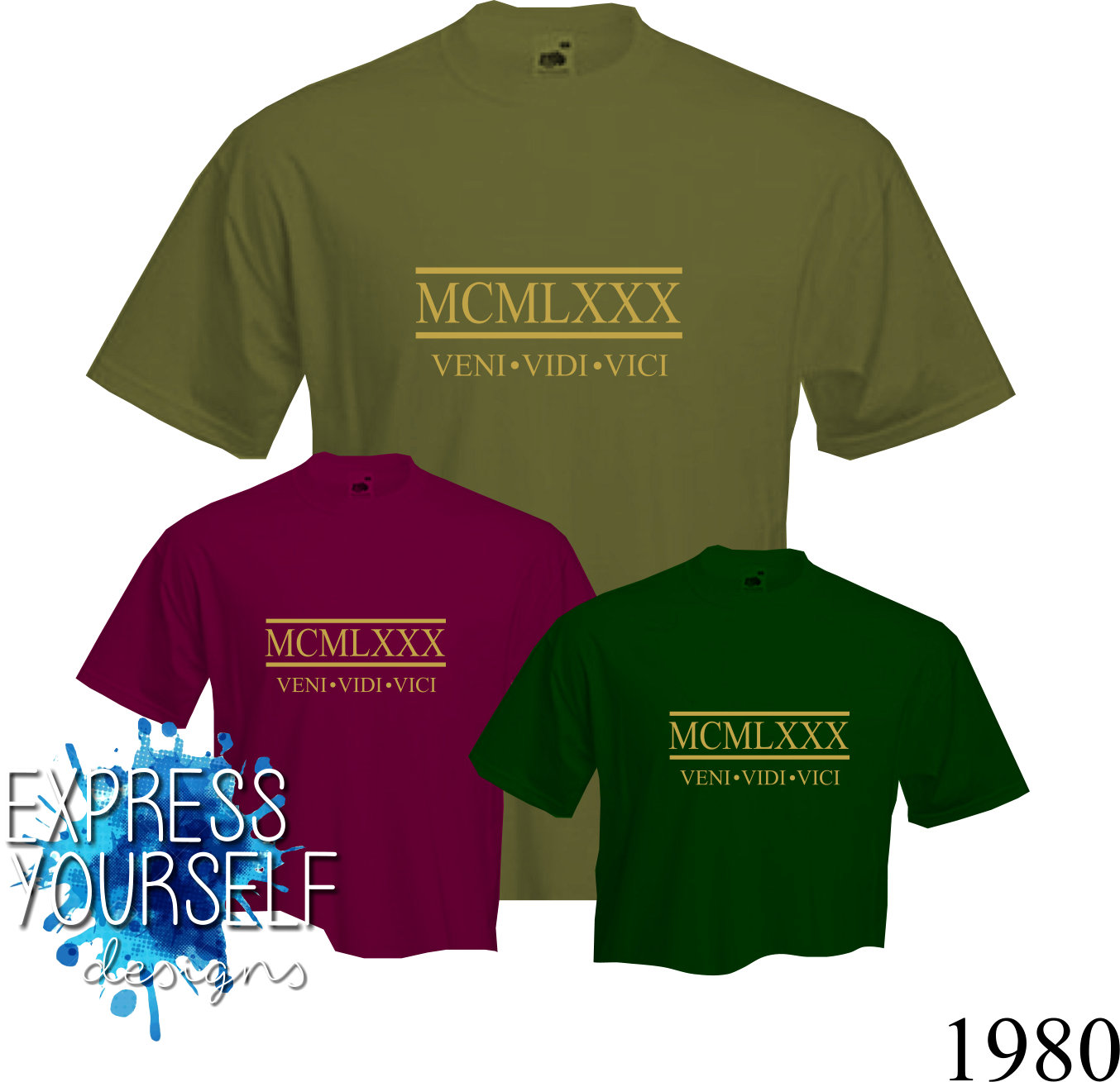 Roman Numerals 1980 T Shirt 40th Birthday 2020 Fun Present