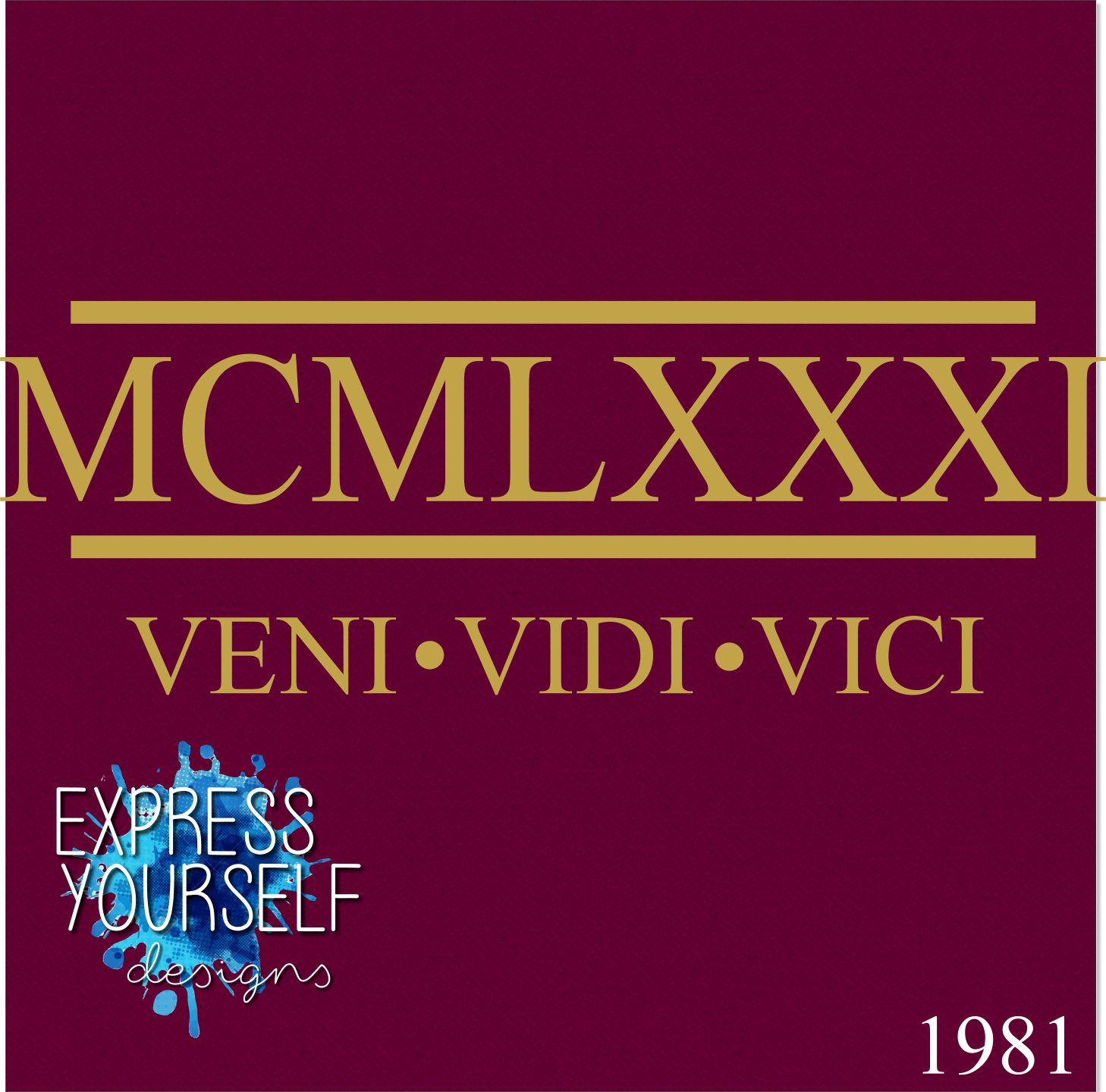 1981 in roman numerals tattoo image