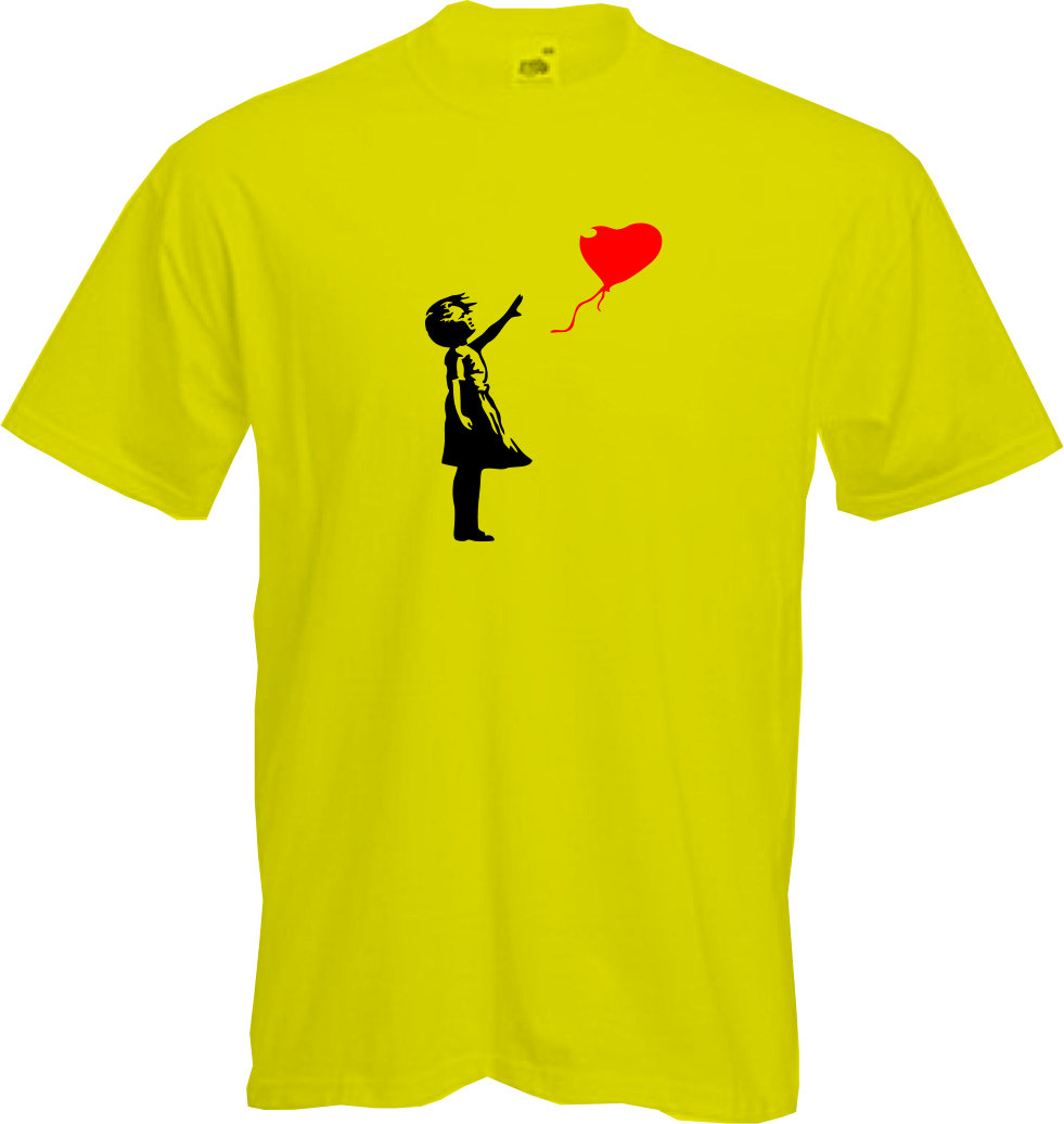 BANKSY - Camiseta, Arte, Niña con globo, Divertida, Genial, Calidad,