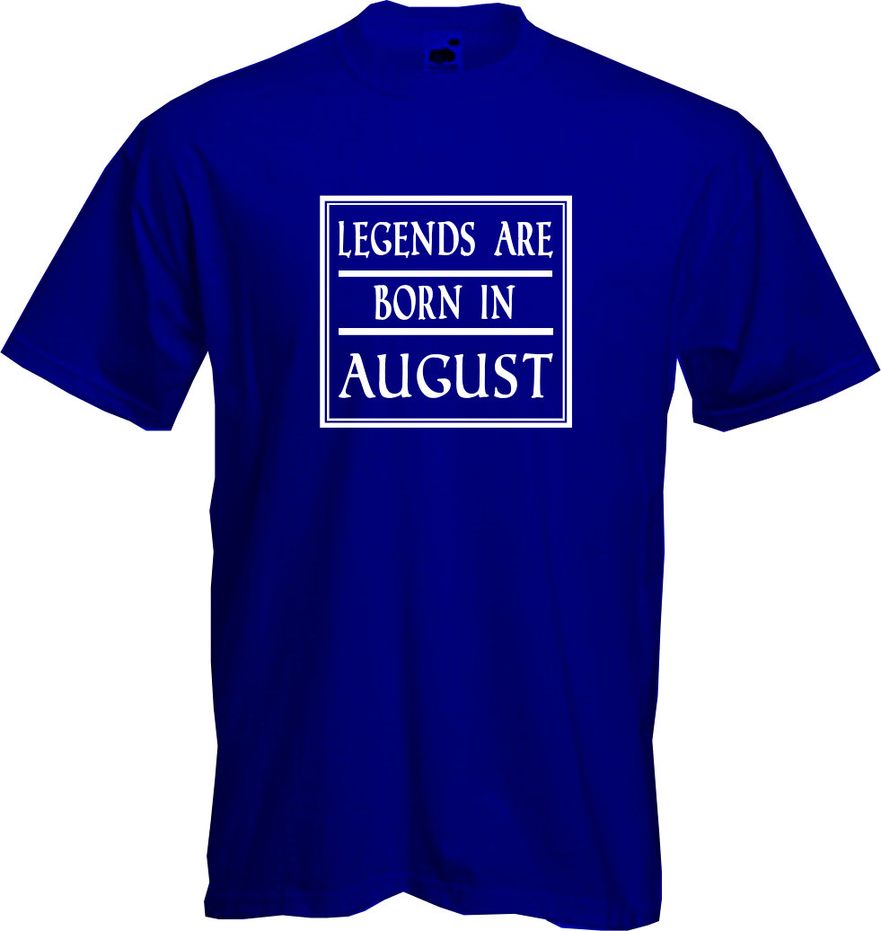ALTRA LEGEND BORN IN AUGUST T shirt regalo compleanno divertente cool qualità NUOVA