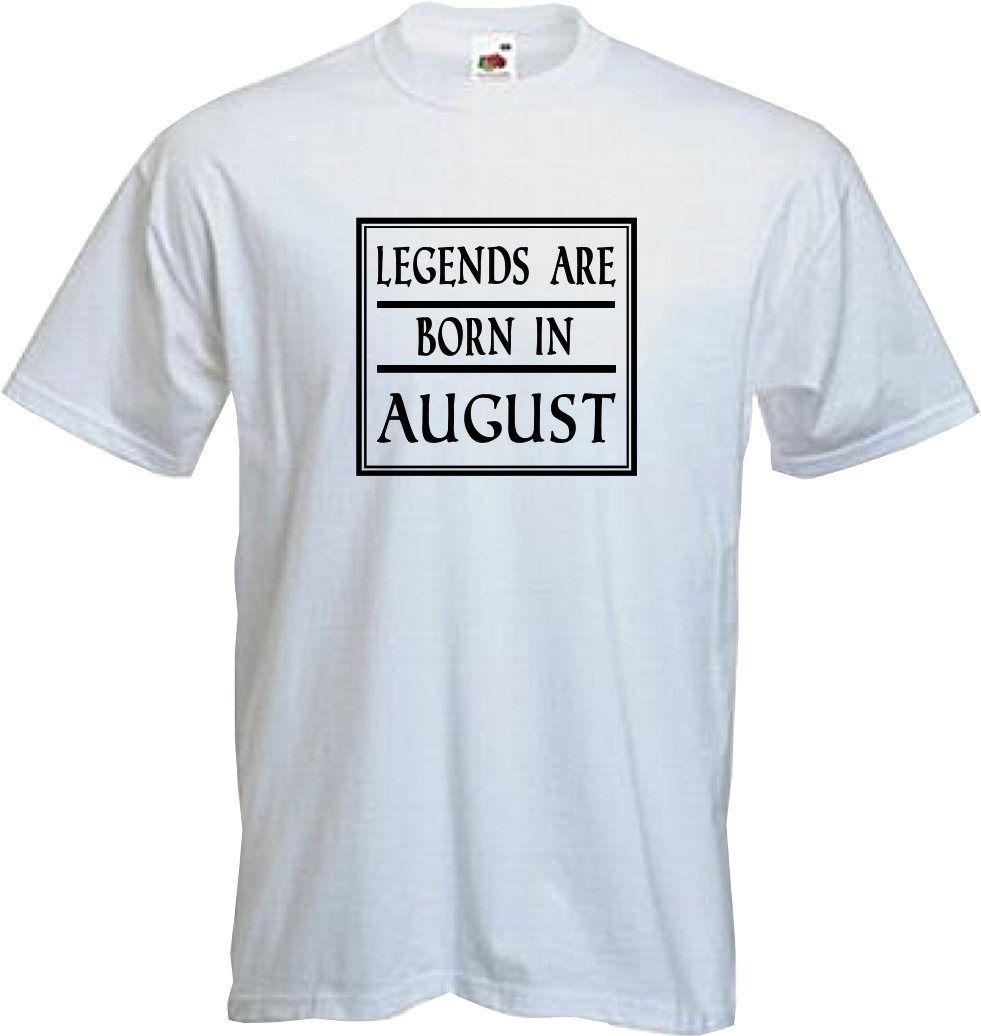ALTRA LEGEND BORN IN AUGUST T shirt regalo compleanno divertente cool qualità NUOVA