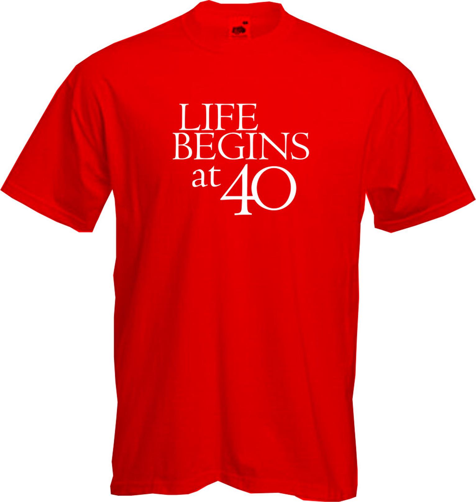 ALTRA LIFE BEGINS AT 40 T Shirt 40th BIRTHDAY Fun Present Gift Quality NEW