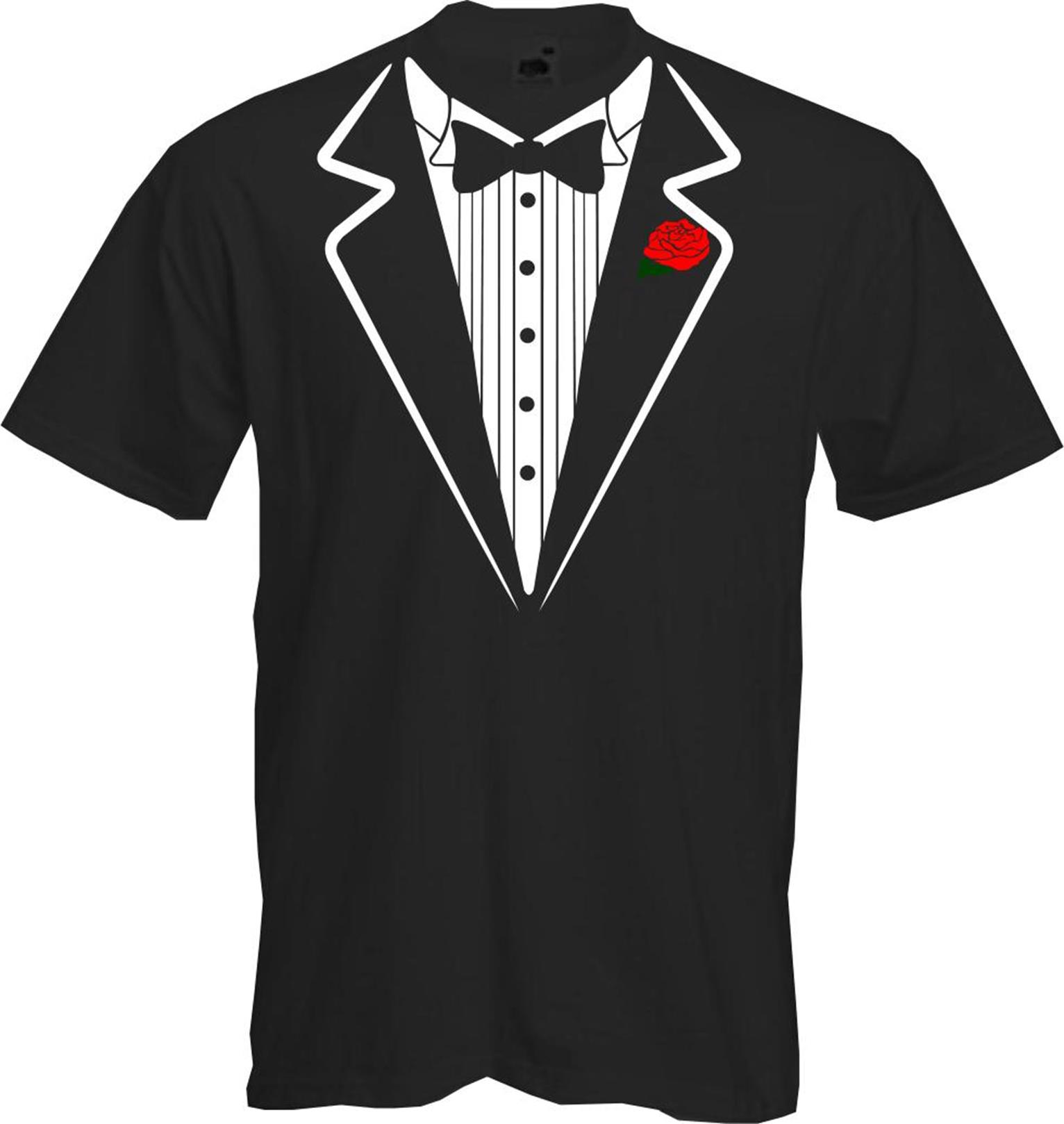 TUXEDO T Shirt - Fancy Dress Down Simple Smart Party Ball Fun - Quality ...
